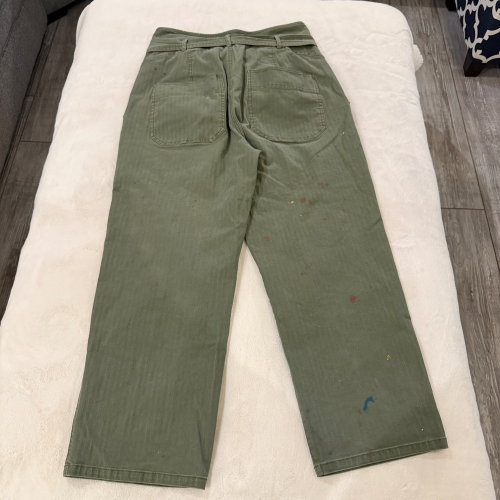 Marissa Webb Collective Canvas Cropped Pants Olive Green 35297 - Picture 11 of 15